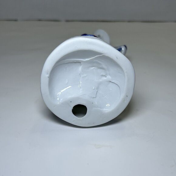 Vintage Victorian/Colonial Porcelain Women Playing Instrument White/Blue Decor - Picture 5 of 5